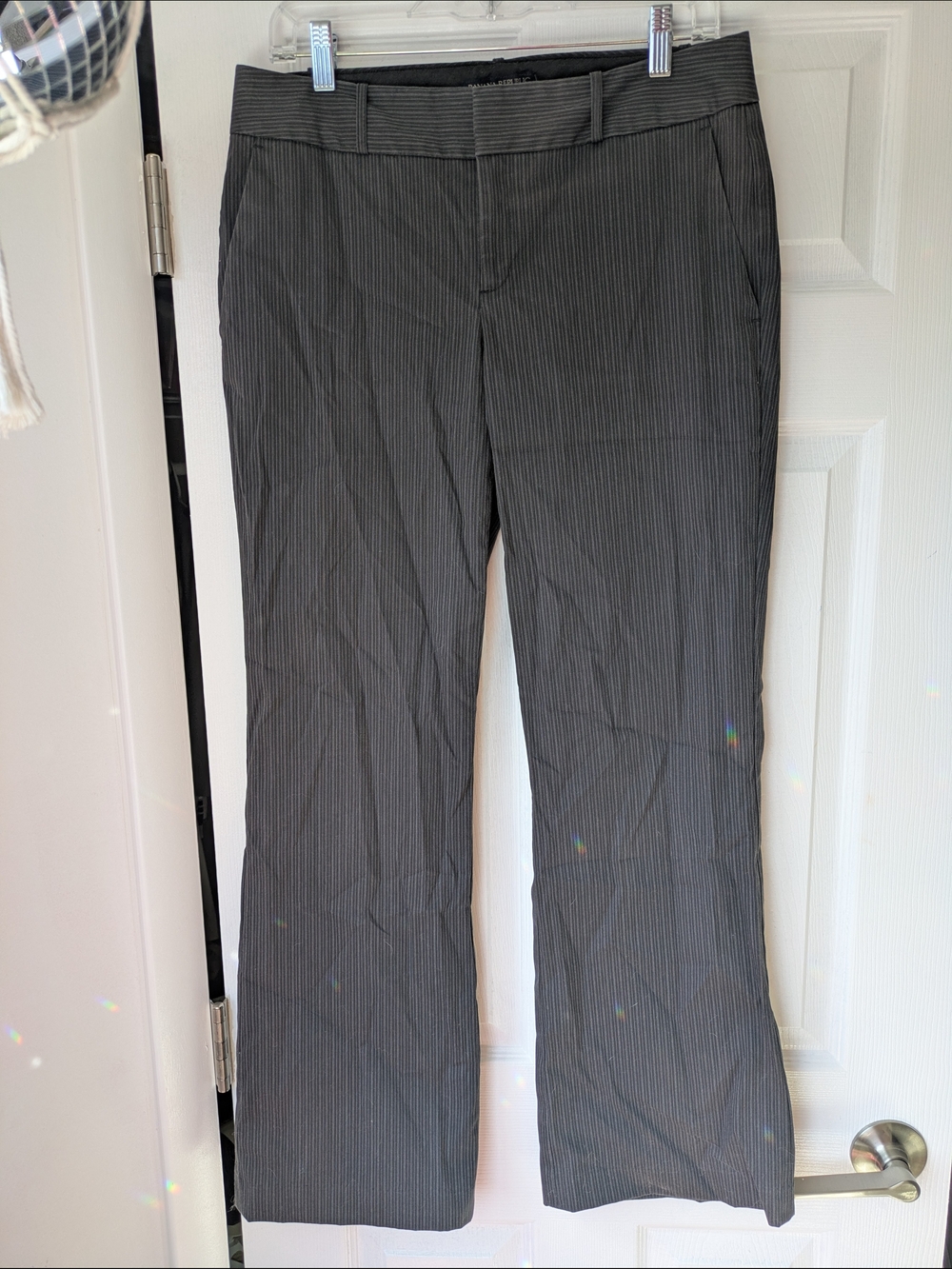 Banana Republic Martin Fit Gray Pinstripe Dress Pants
